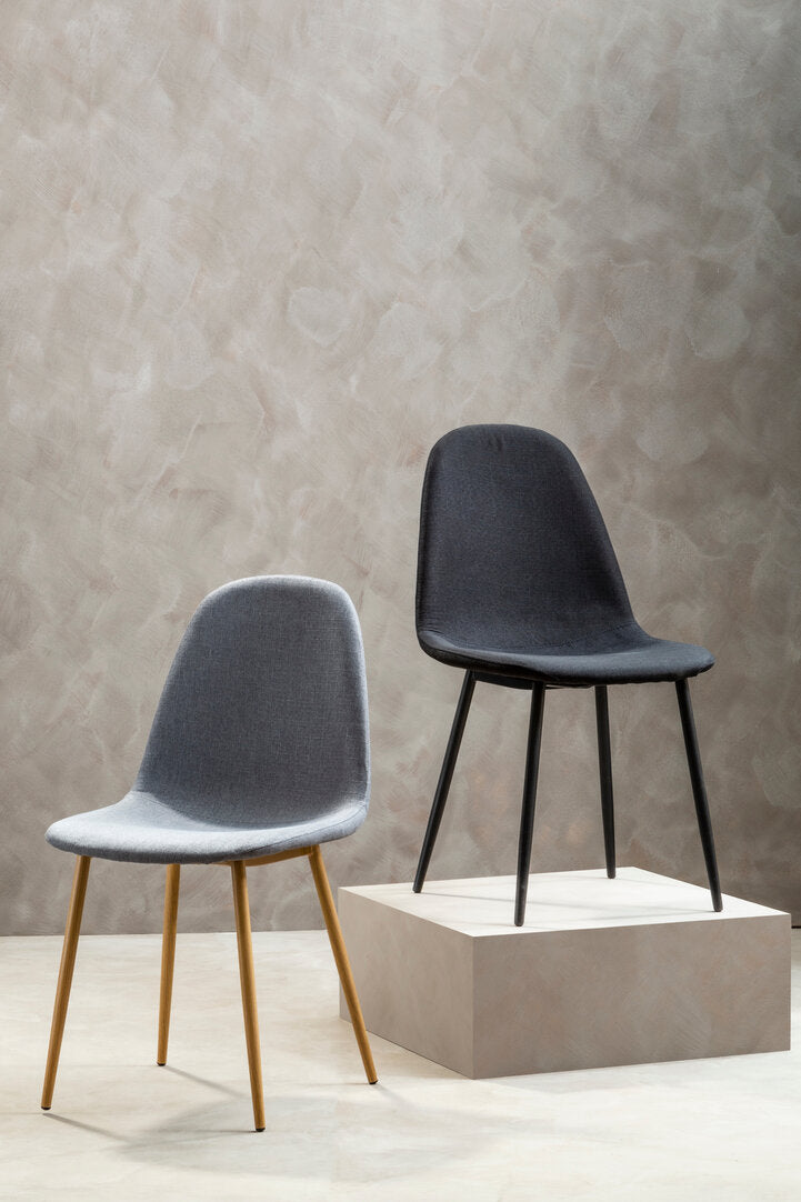 Sorrento Grey Dining Chair With Wood Effect Legs