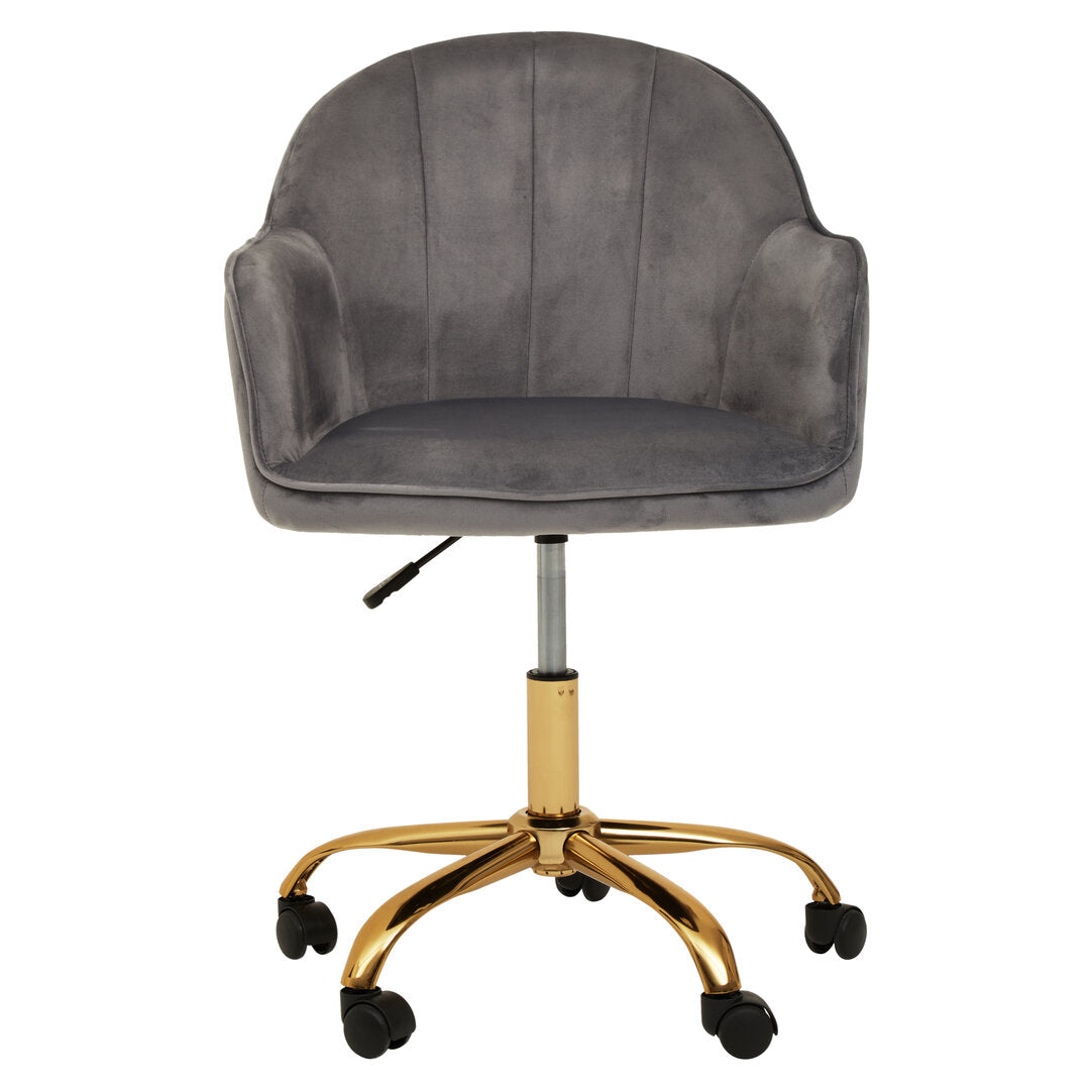 Florence Grey Velvet And Gold Base Home Office Chair