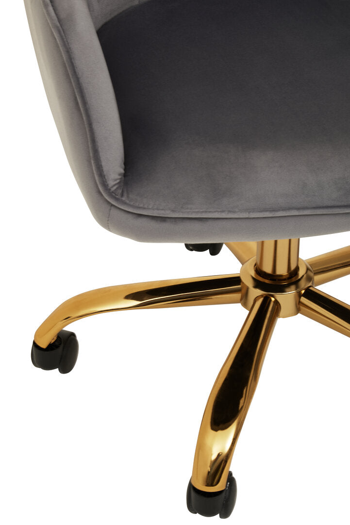 Florence Grey Velvet And Gold Base Home Office Chair