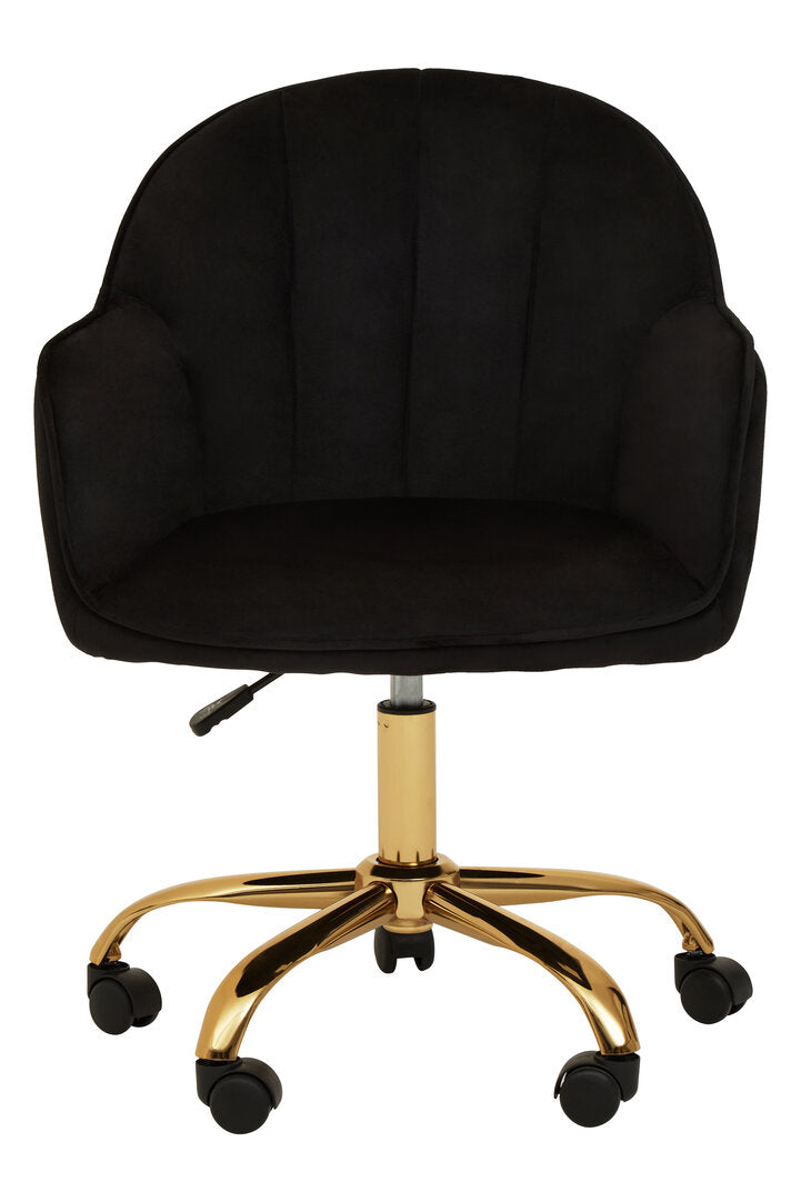Florence Black Velvet And Gold Base Home Office Chair