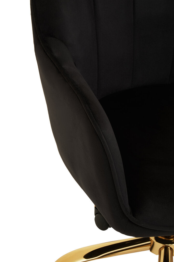 Florence Black Velvet And Gold Base Home Office Chair