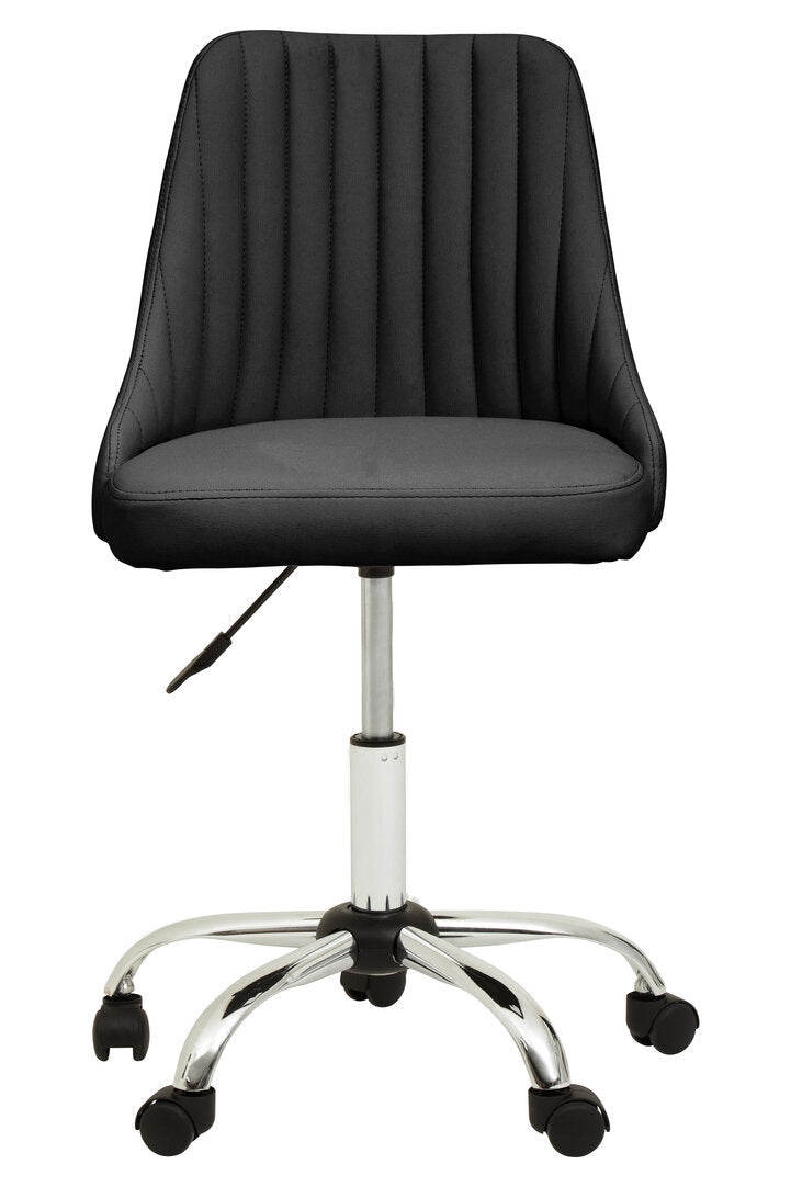 Florence Ribbed Black And Chrome Home Office Chair