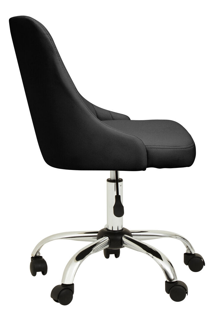 Florence Ribbed Black And Chrome Home Office Chair