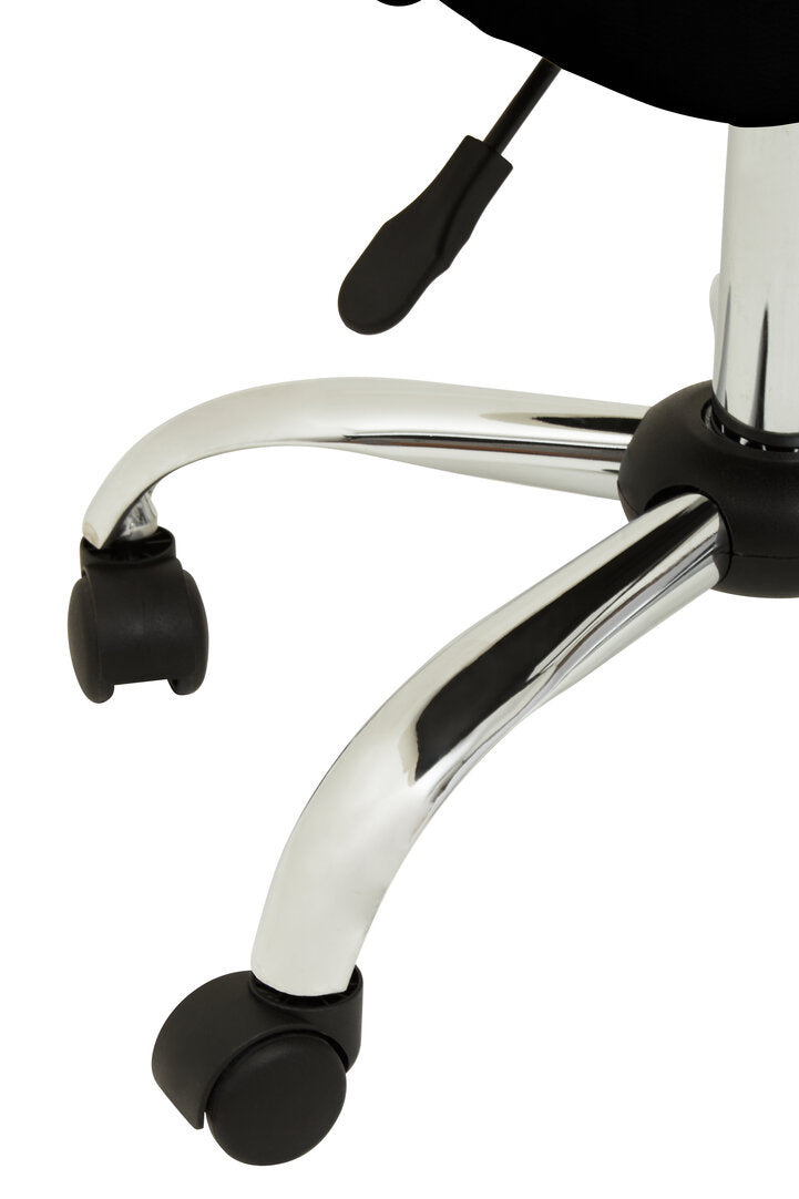 Florence Ribbed Black And Chrome Home Office Chair