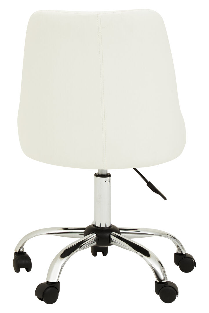 Florence Off White Leather Effect Home Office Chair
