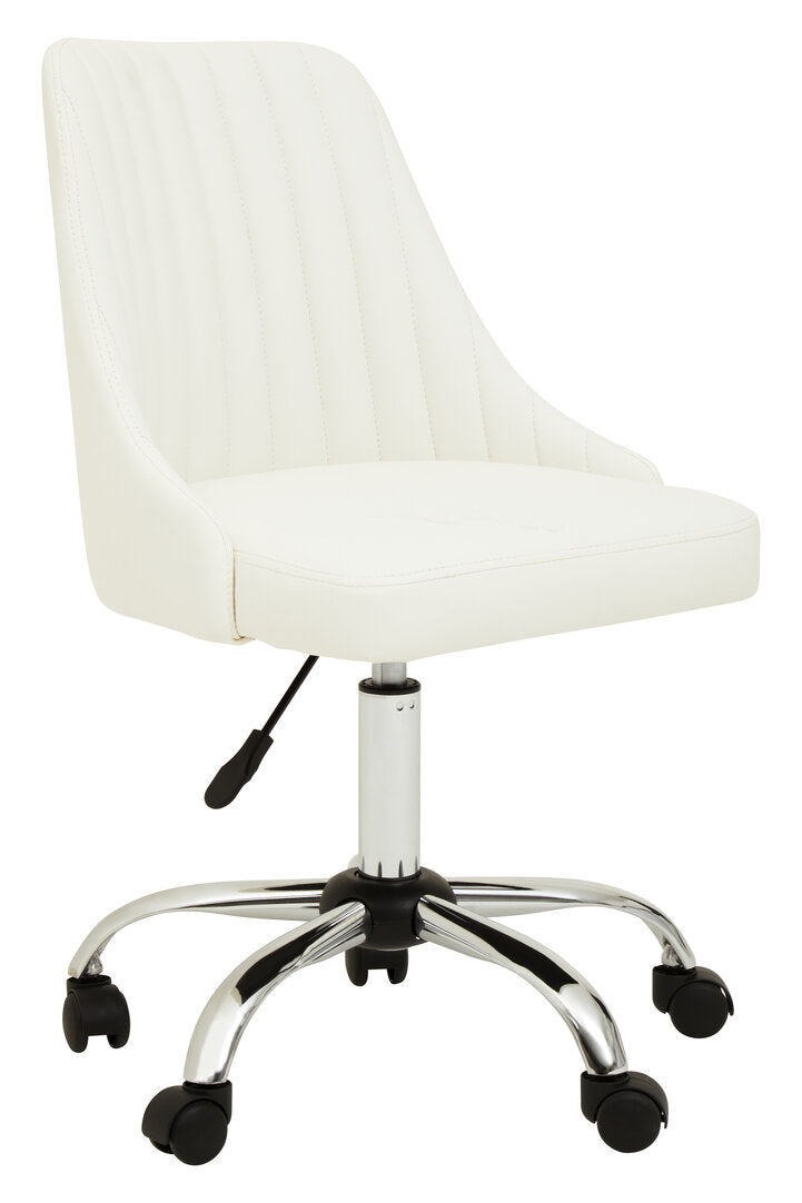 Florence Off White Leather Effect Home Office Chair