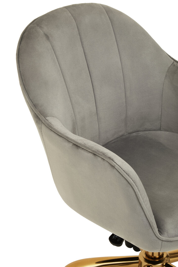 Florence Grey Velvet And Gold Home Office Chair