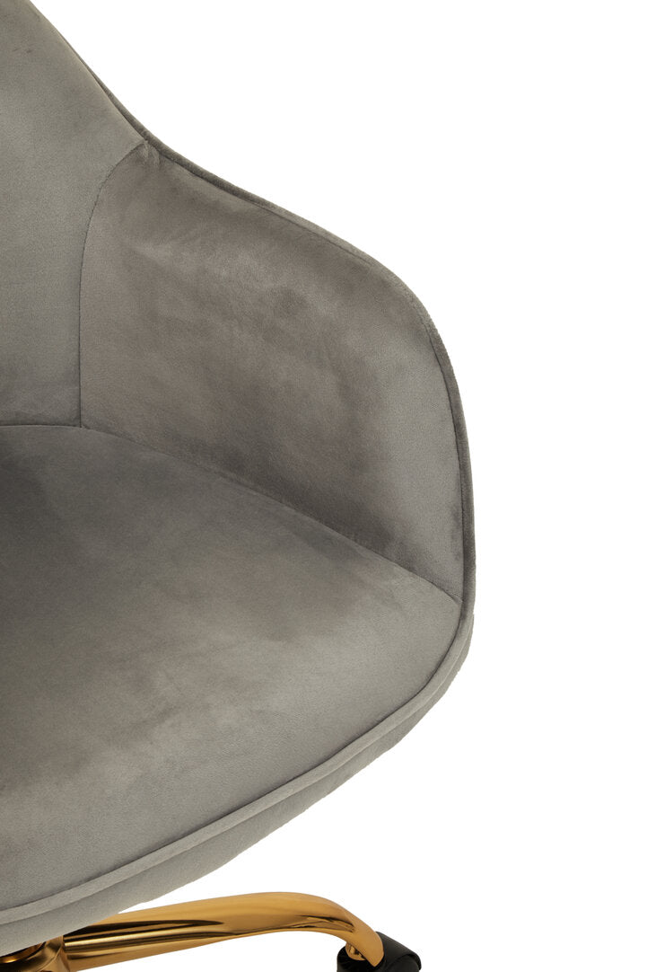 Florence Grey Velvet And Gold Home Office Chair