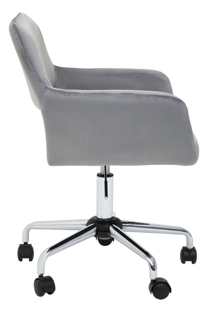 Florence Grey Velvet And Chrome Base Home Office Chair