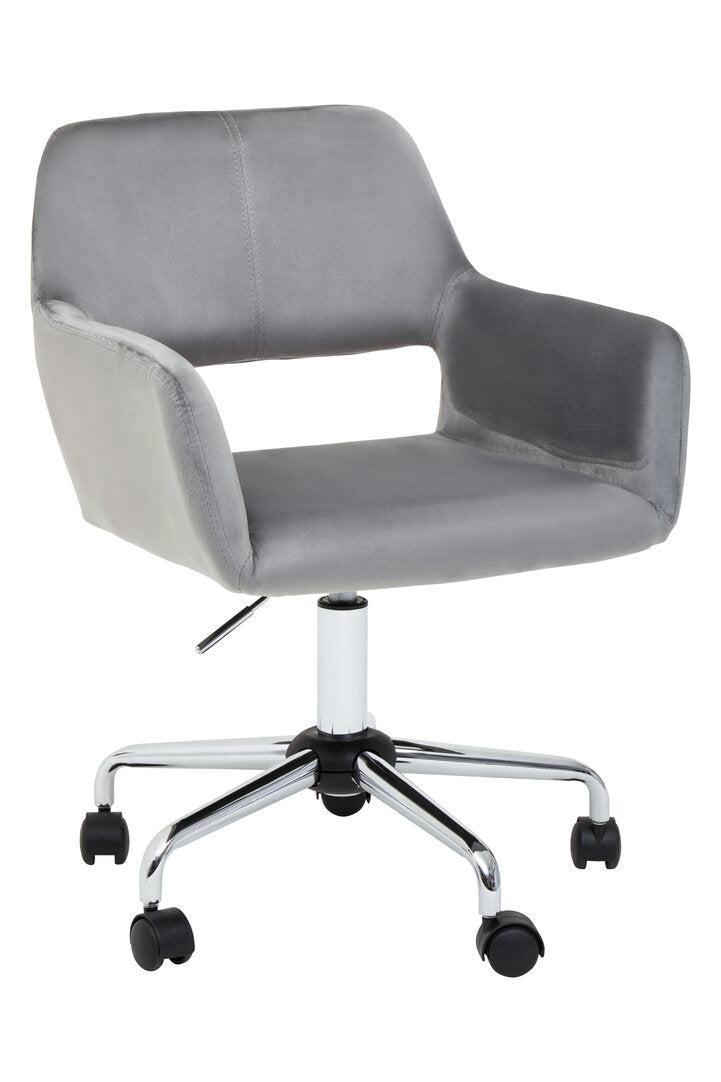 Florence Grey Velvet And Chrome Base Home Office Chair