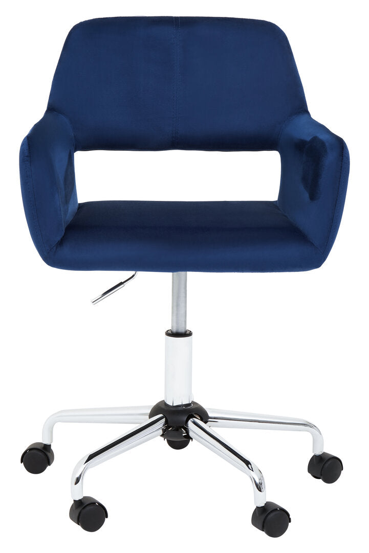 Florence Velvet And Chrome Base Home Office Chair Navy