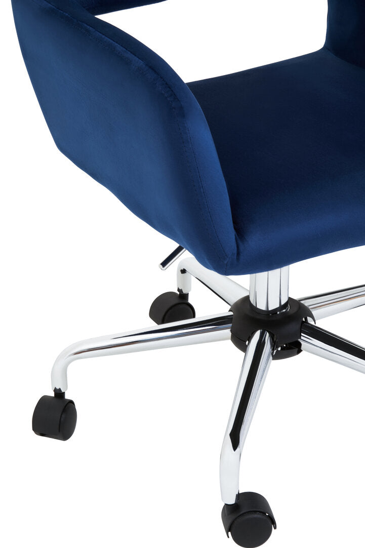 Florence Navy Velvet And Chrome Base Home Office Chair