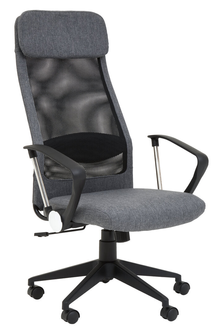 Florence Black Mesh And Grey Fabric Home Office Chair