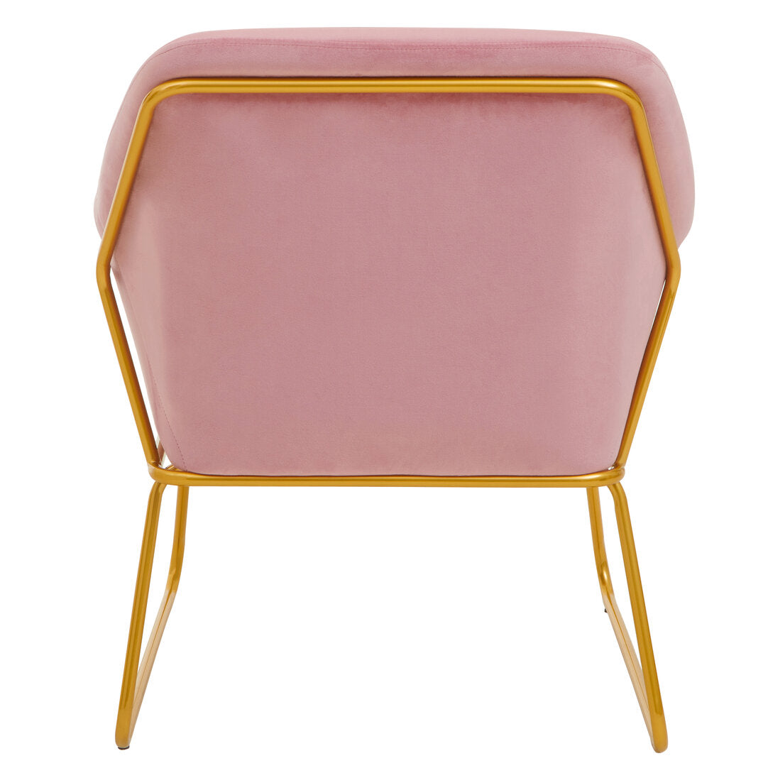 Amalfi Pink Velvet and Powder Gold Frame Armchair