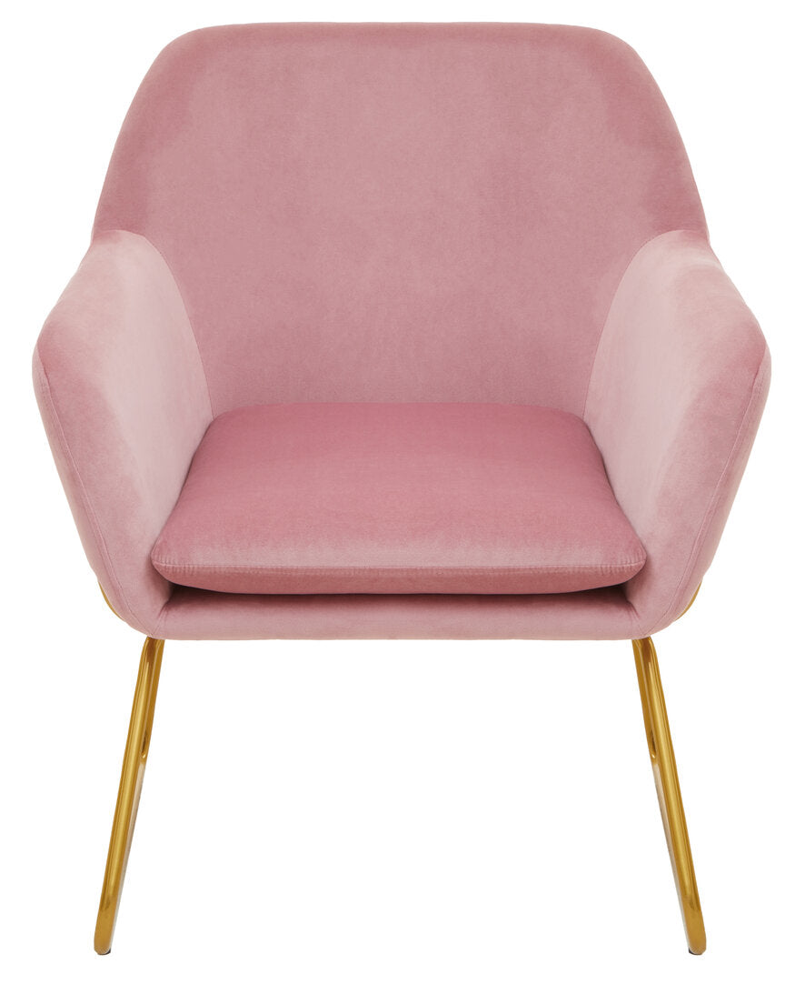 Amalfi Pink Velvet and Powder Gold Frame Armchair