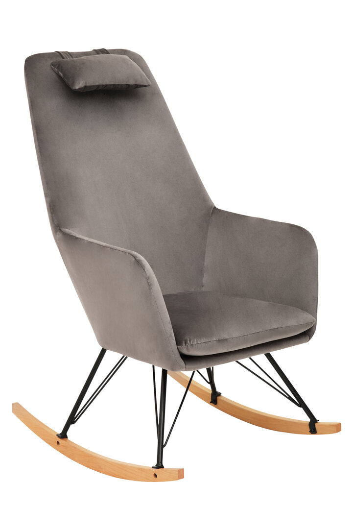 Richmond Velvet Rocking Chair Grey