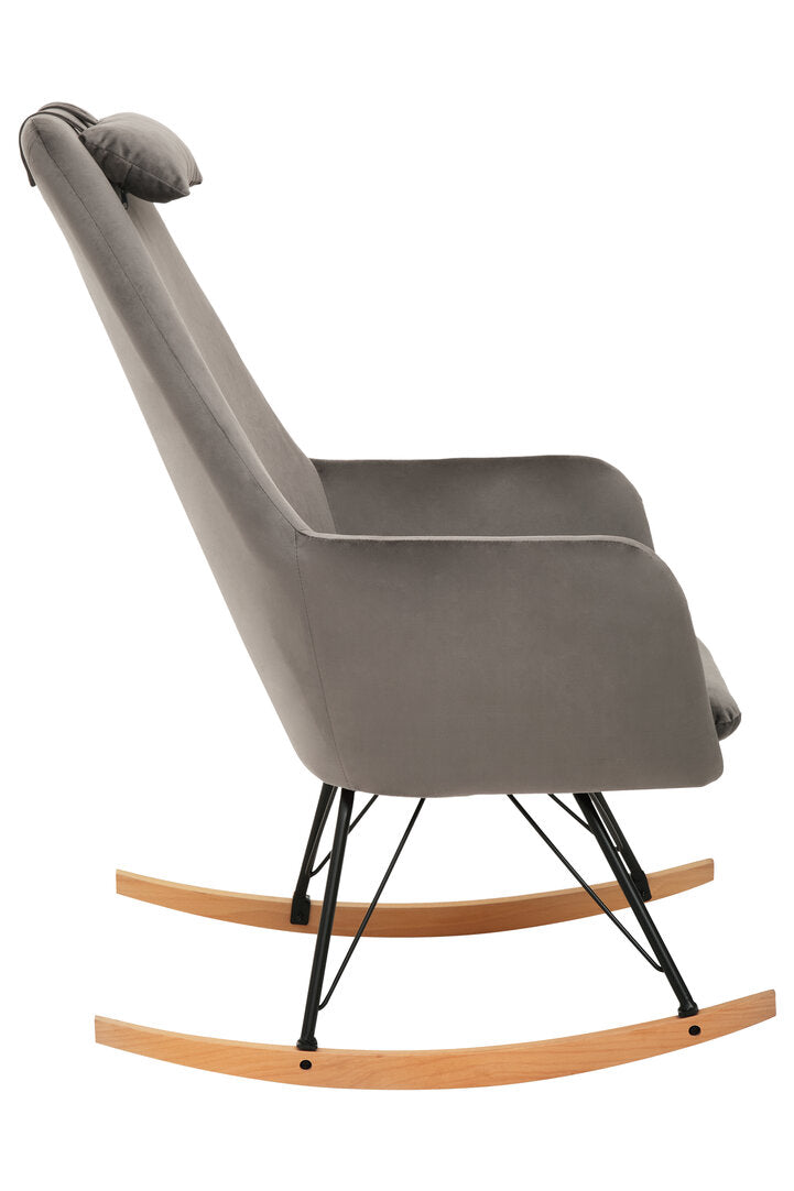 Richmond Velvet Rocking Chair Grey