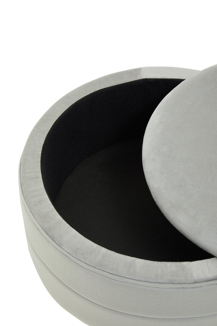 Cannes Grey Velvet Stool