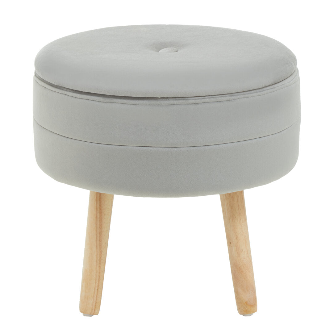 Cannes Grey Velvet Stool