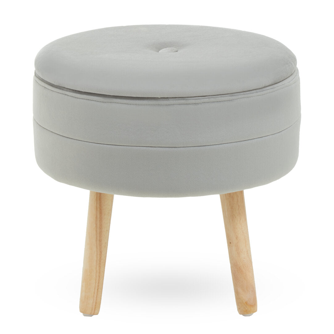 Cannes Velvet Stool Grey