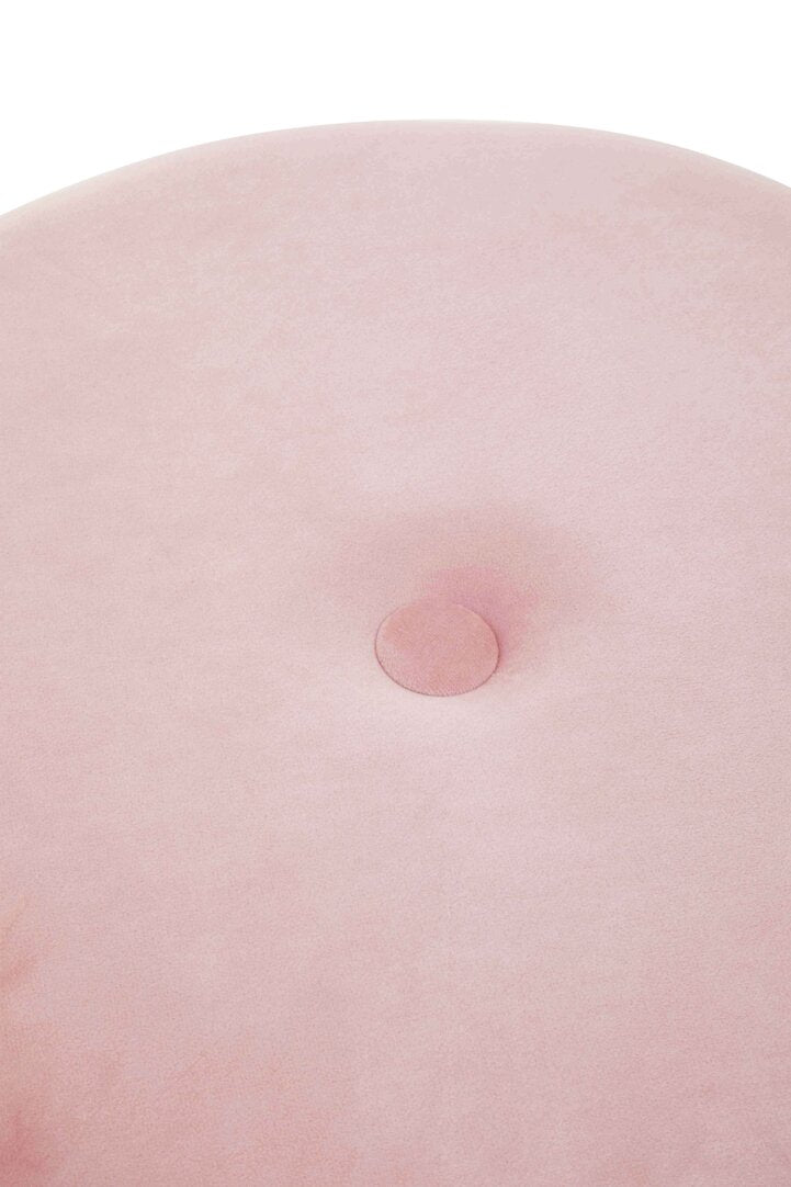 Cannes Pink Velvet Stool