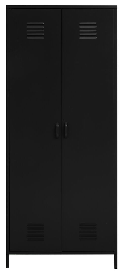 Granada Black Two Door Locker Style Wardrobe