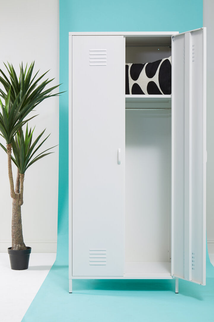 Granada White Two Door Locker Style Wardrobe