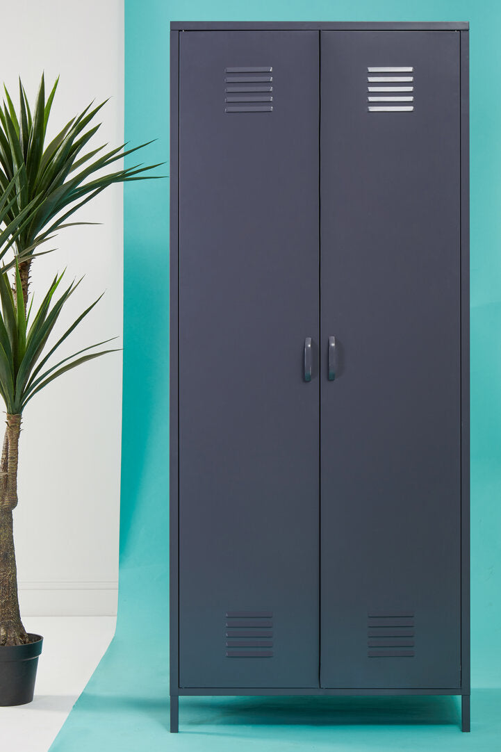 Granada Grey Two Door Locker Style Wardrobe