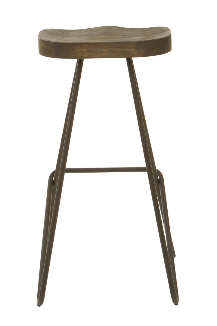 Madison Wooden Top Bar Stool With Metal Legs