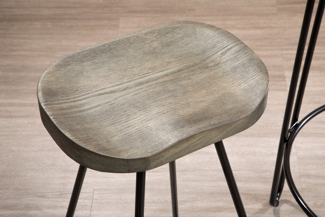 Madison Wooden Top Bar Stool With Metal Legs