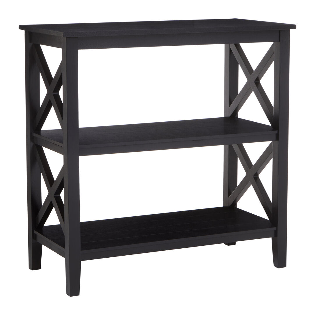 Savoy Three Shelf Black Bookcase