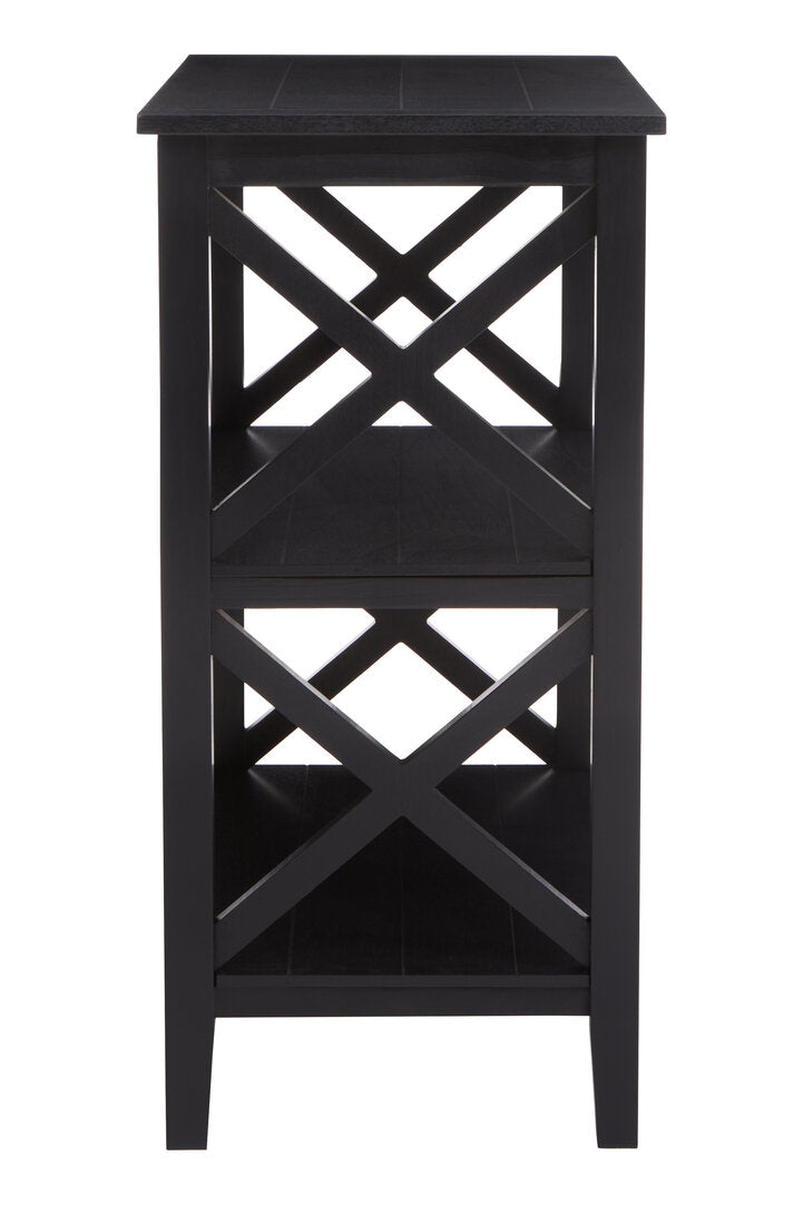 Savoy Three Shelf Black Bookcase