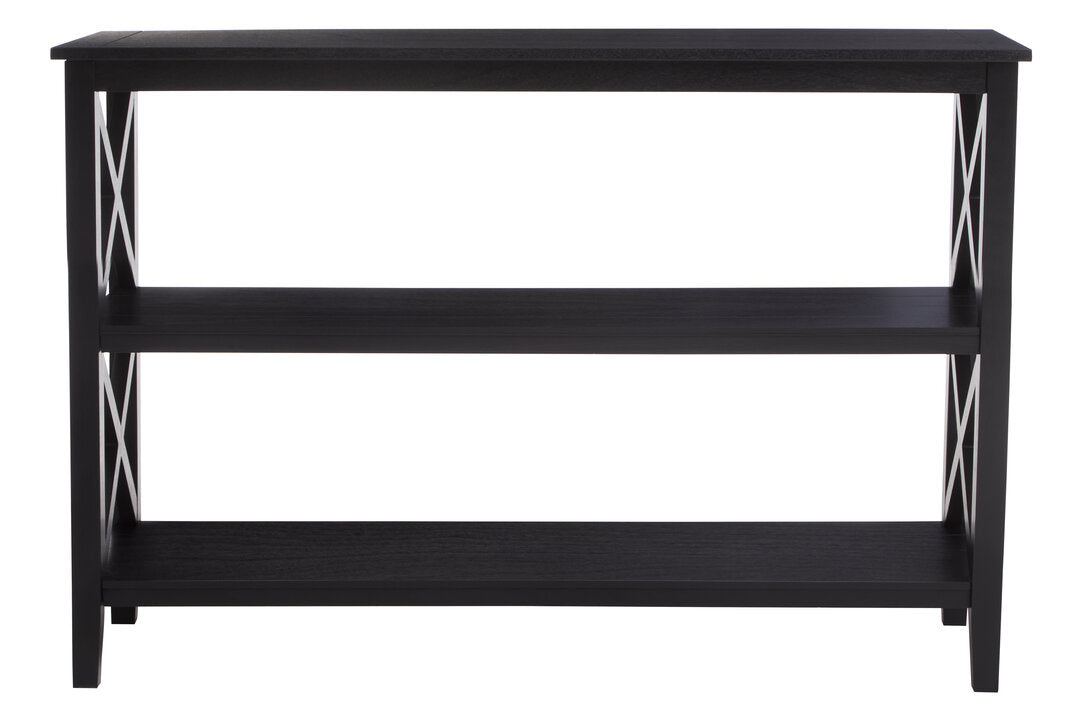 Savoy Three Shelf Large Black Bookcase