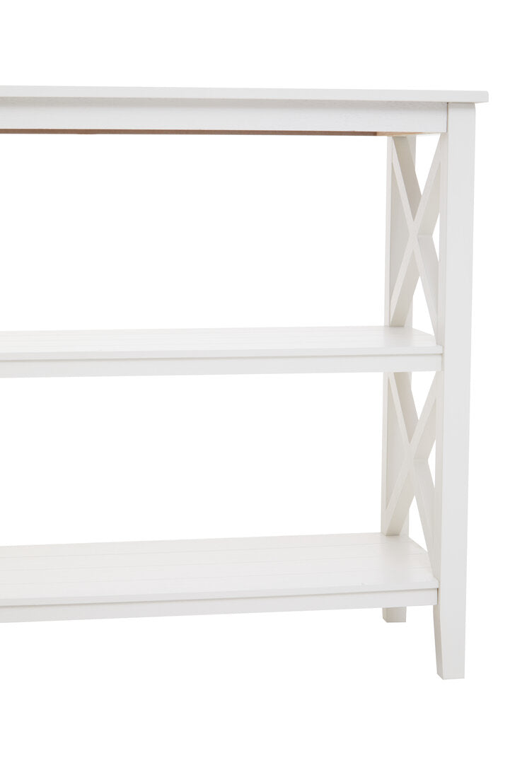 Savoy Three Shelf Large Ivory Bookcase