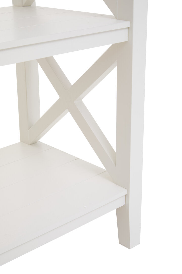 Savoy Three Shelf Large Ivory Bookcase