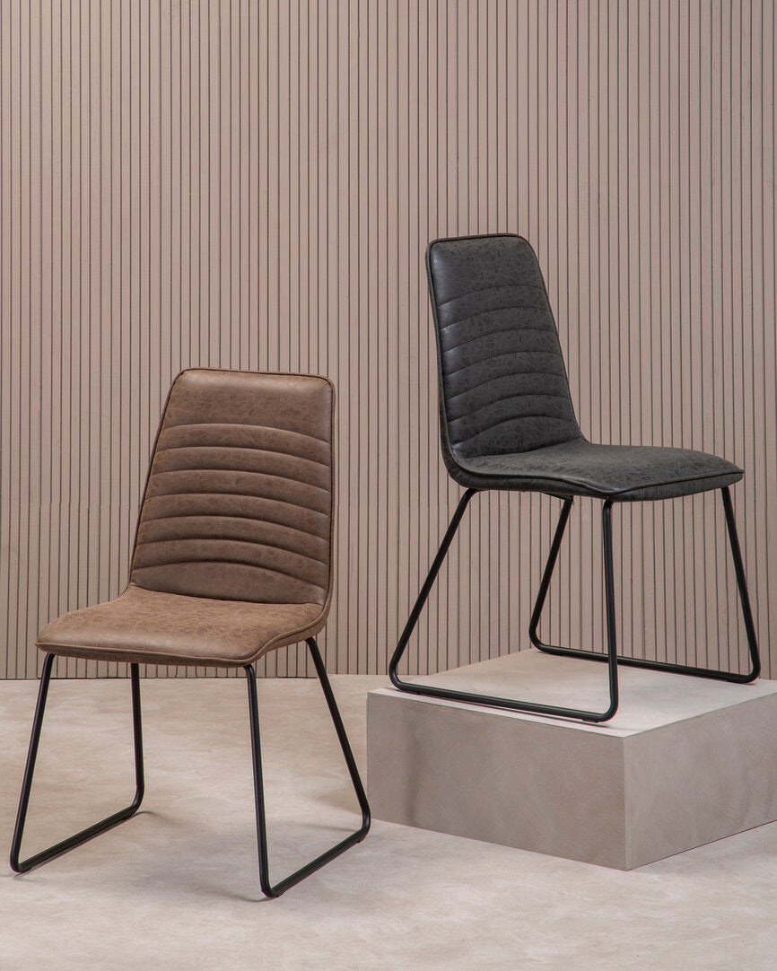 Belgravia Foundry Black Leather Effect Chair