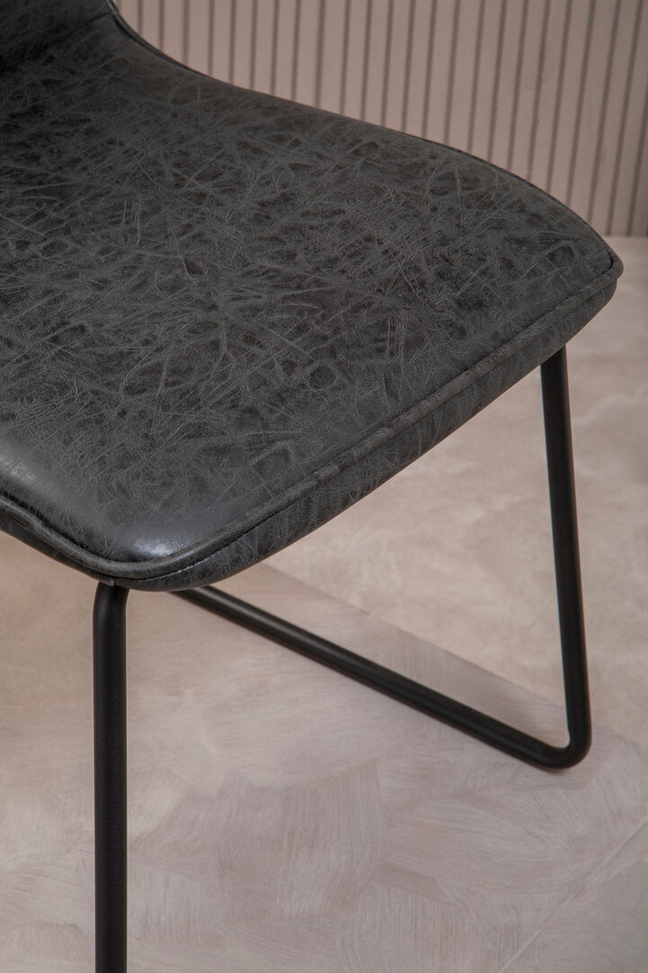 Belgravia Foundry Black Leather Effect Chair