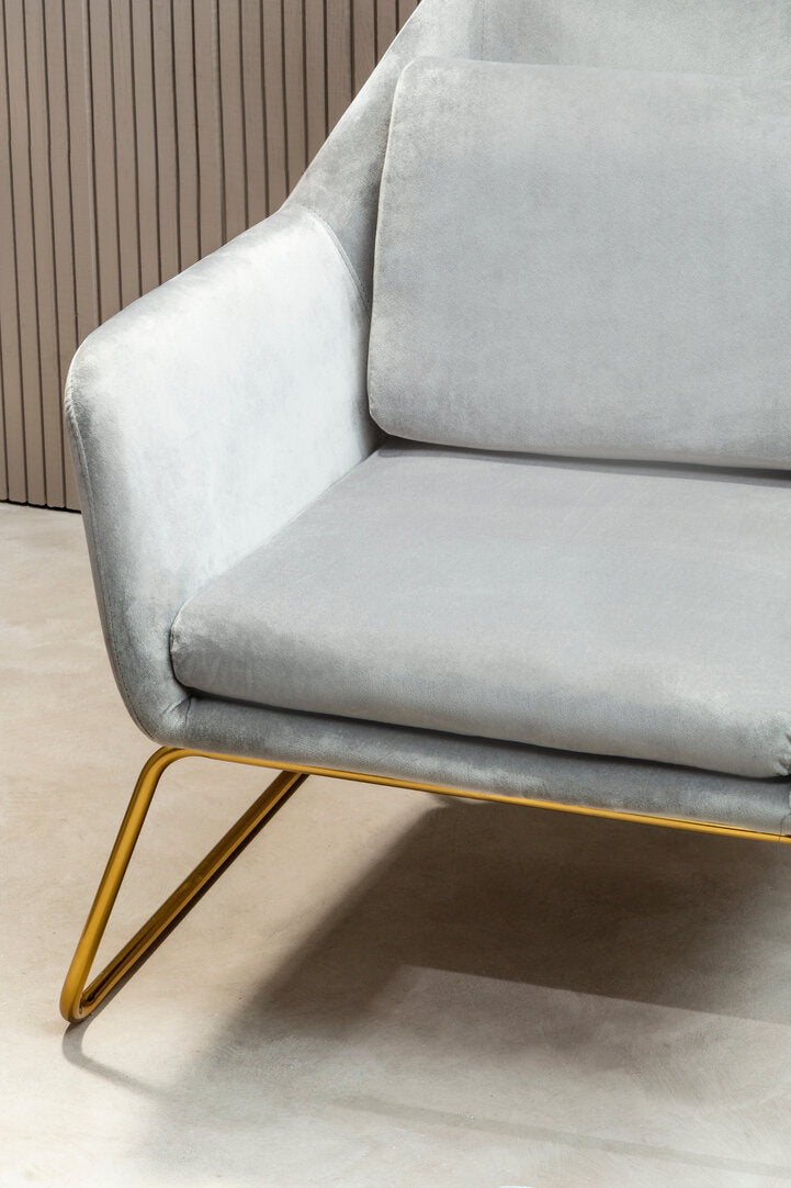 Richmond Grey Velvet Armchair
