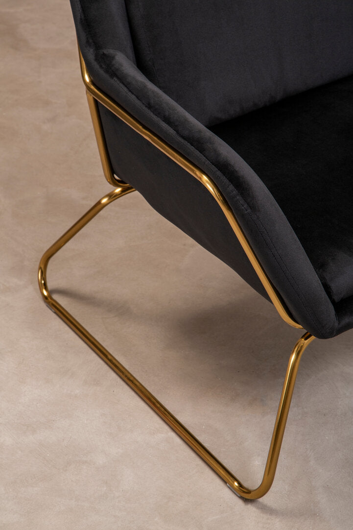 Richmond Black Velvet Armchair