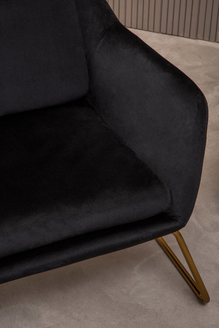 Richmond Black Velvet Armchair
