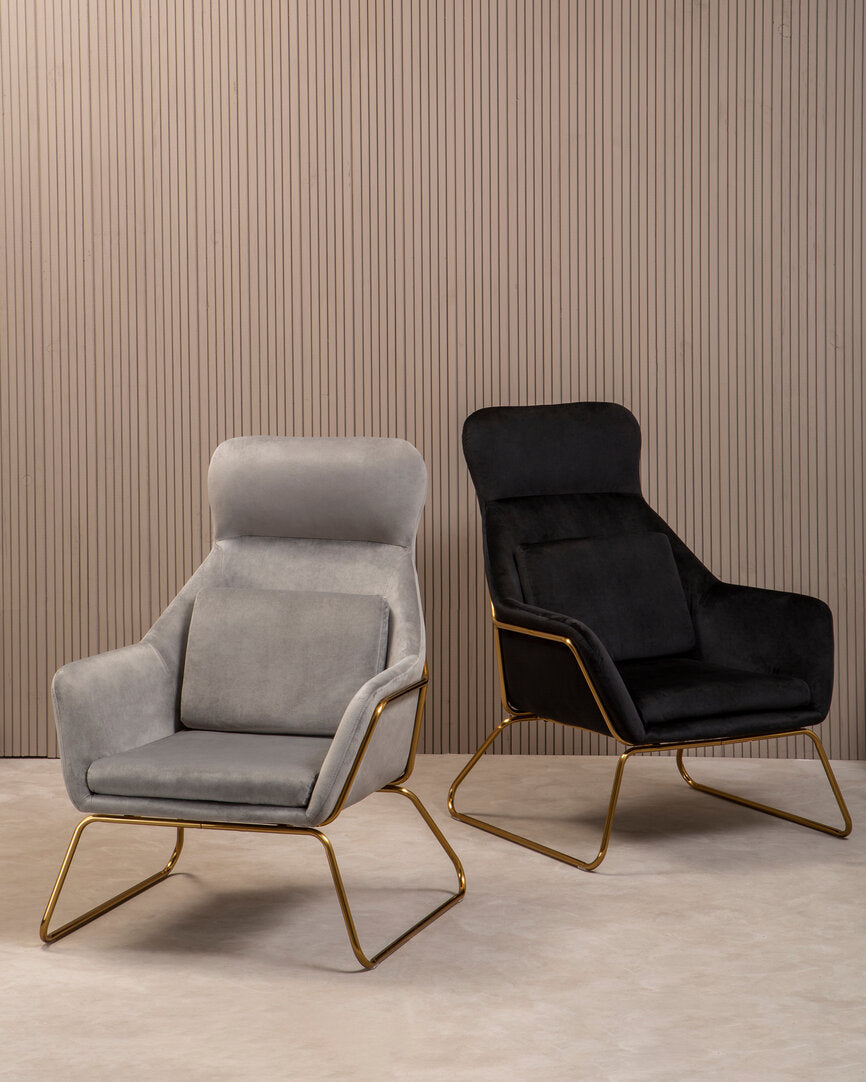 Richmond Black Velvet Armchair