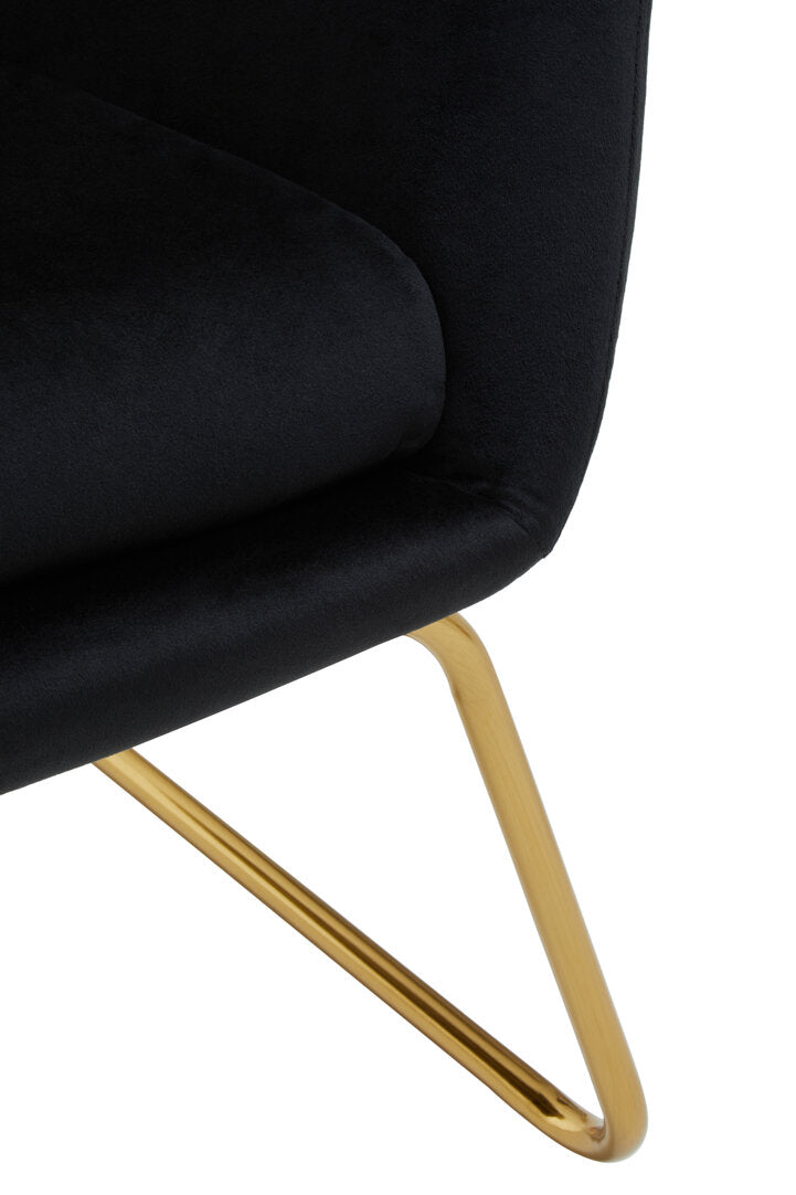 Richmond Black Velvet Armchair