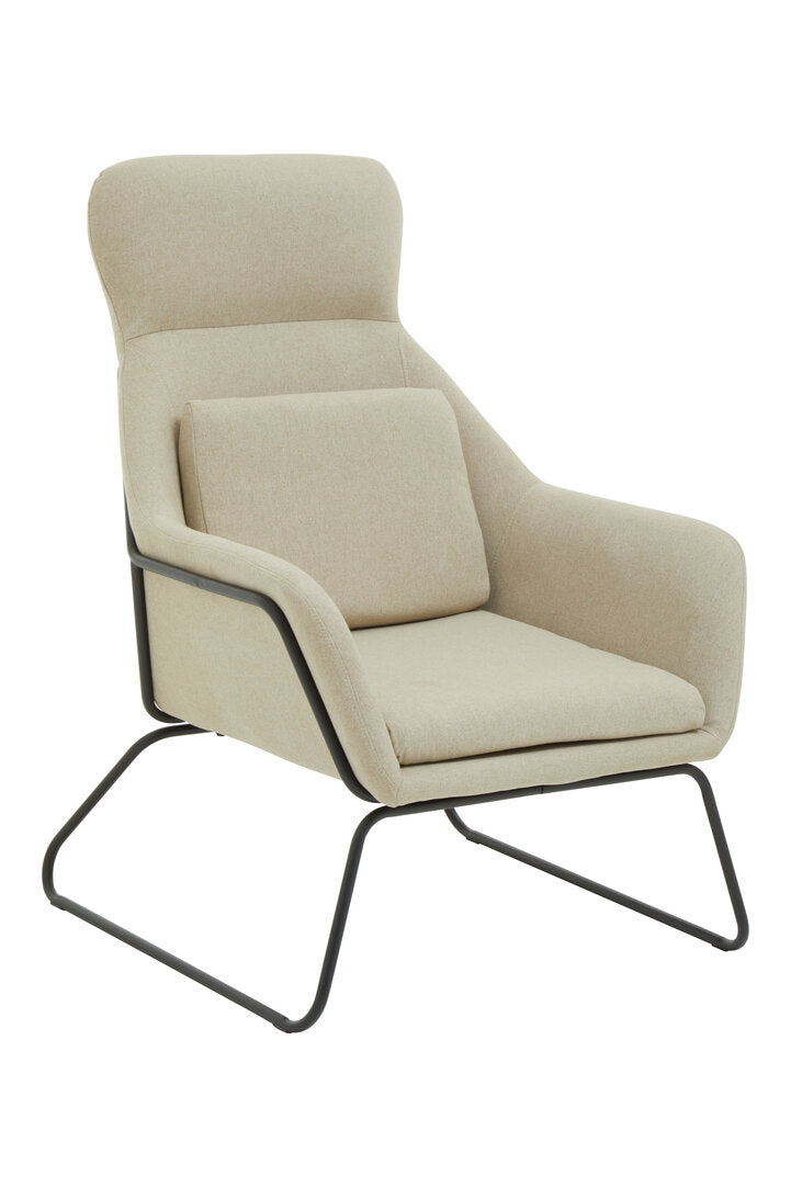 Richmond Natural Chair With Black Metal Frame