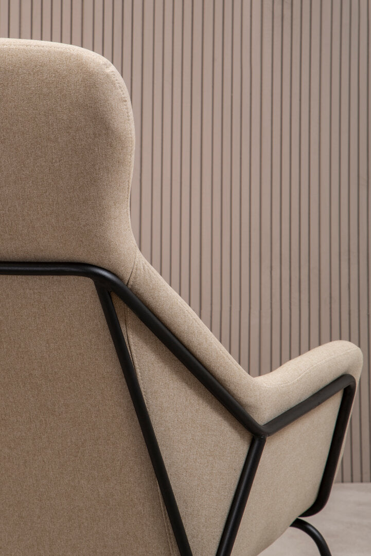 Richmond Natural Chair With Black Metal Frame