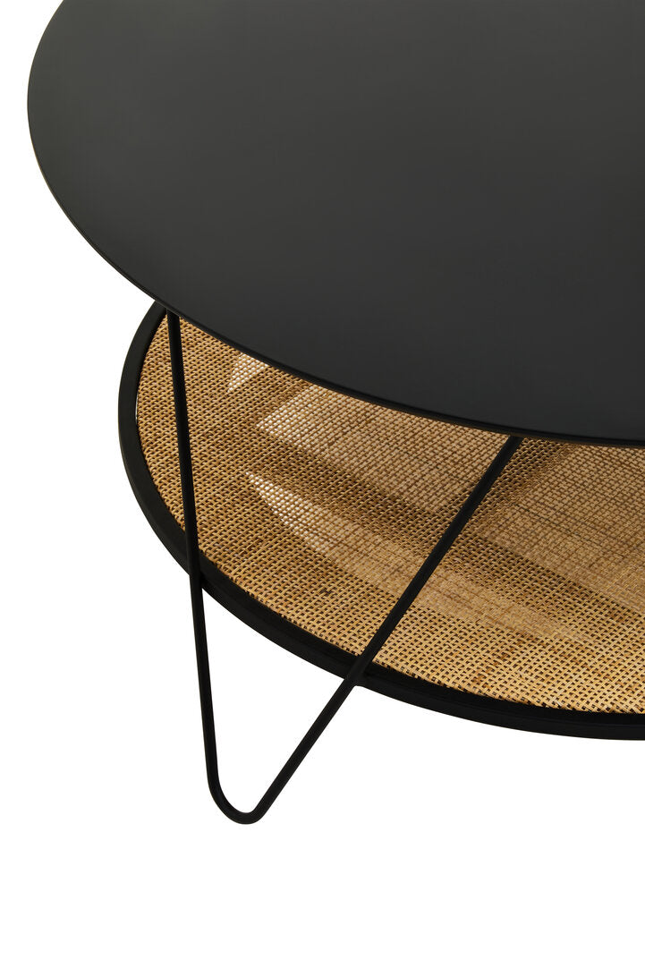 Porto Rattan And Metal Coffee Table With Hairpin Legs