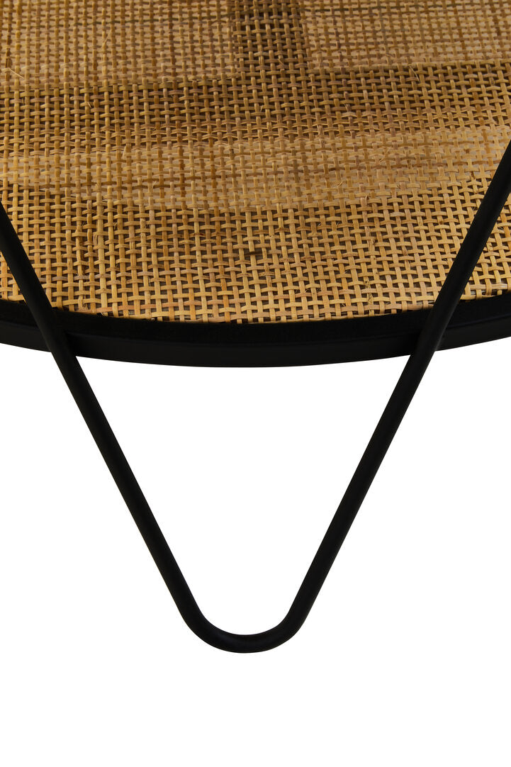 Porto Rattan And Metal Coffee Table With Hairpin Legs