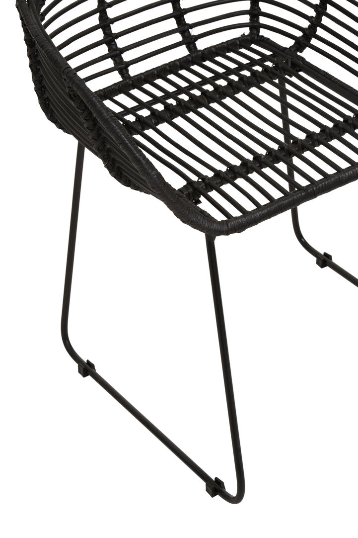 Hudson Black Natural Rattan Chair