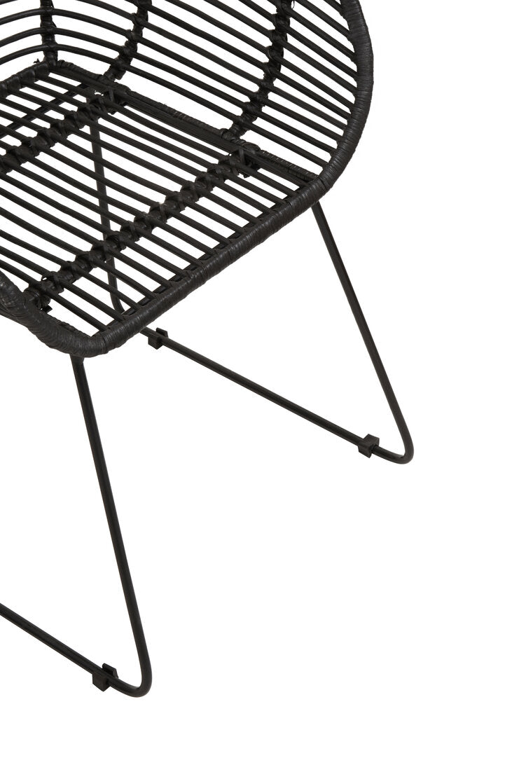 Hudson Black Natural Rattan Chair