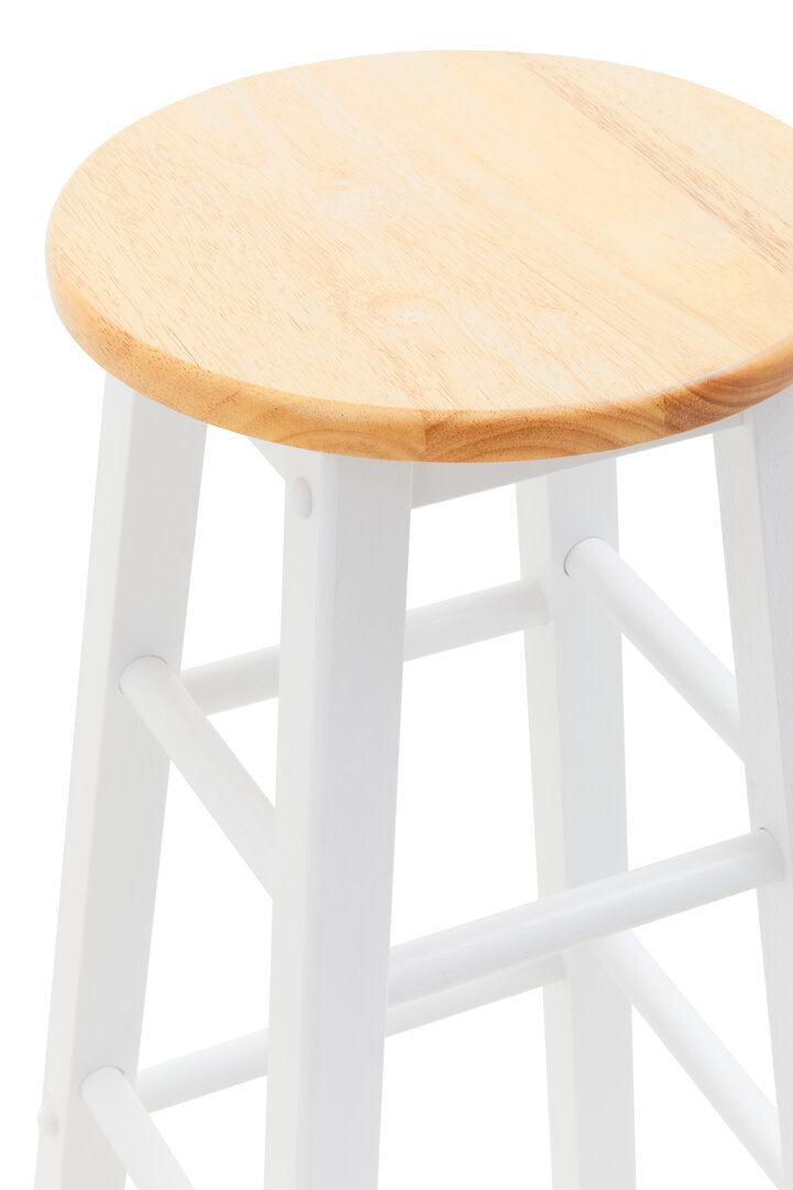 Chester White and Natural Wooden Kitchen or Bar Stool