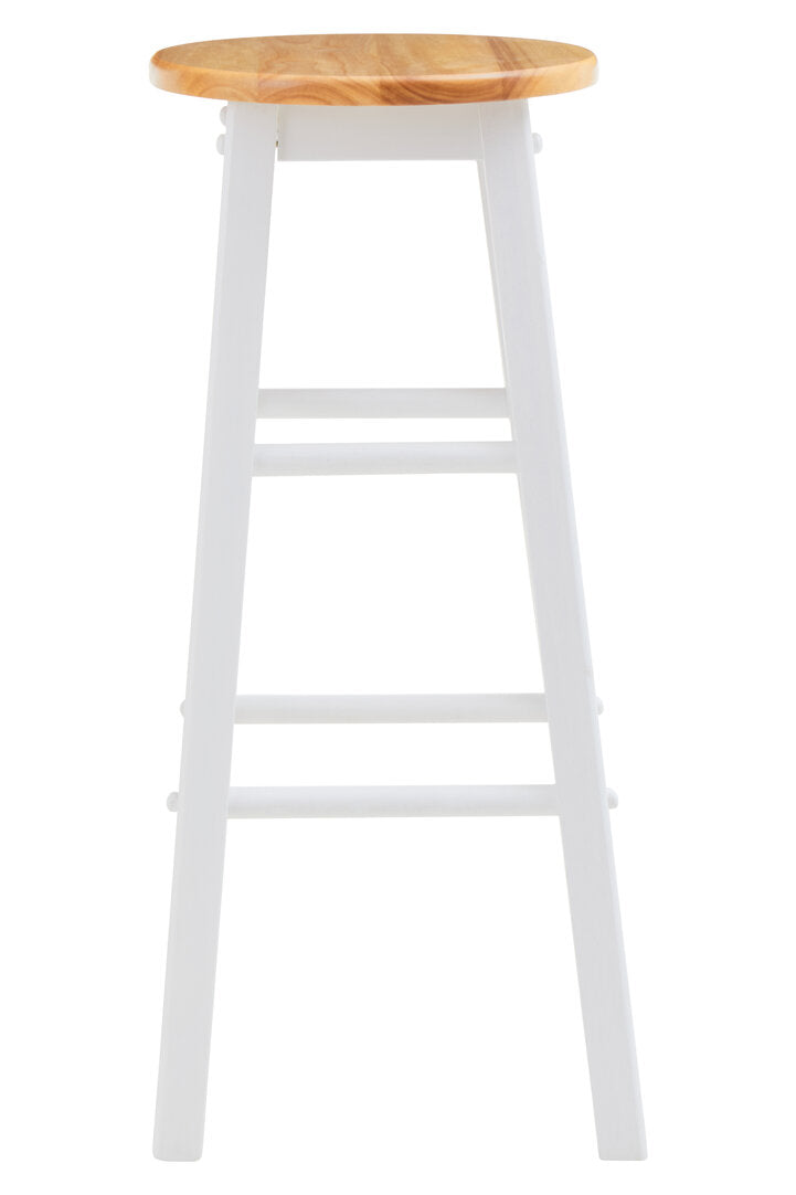 Chester White and Natural Wooden Kitchen or Bar Stool